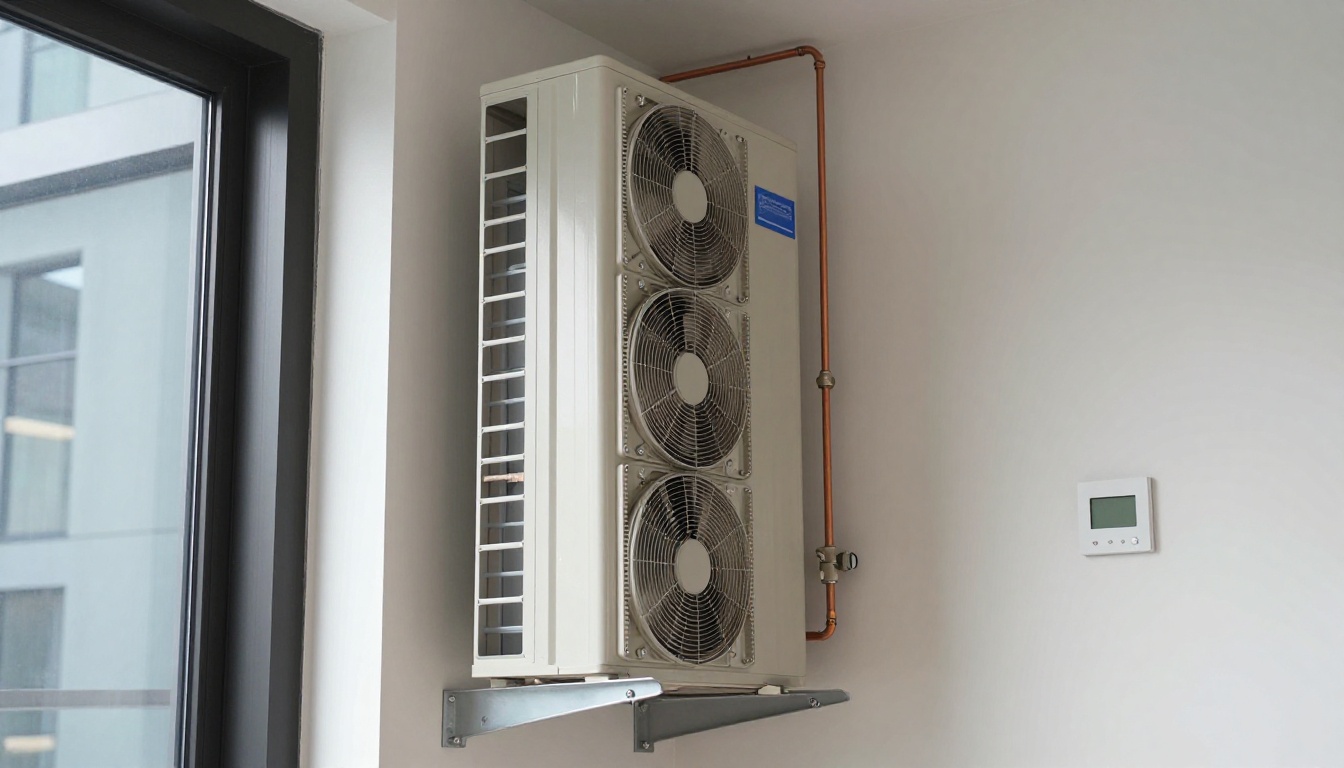 Modern high-rise condo hallway in Richmond Hill with visible HVAC venting system.