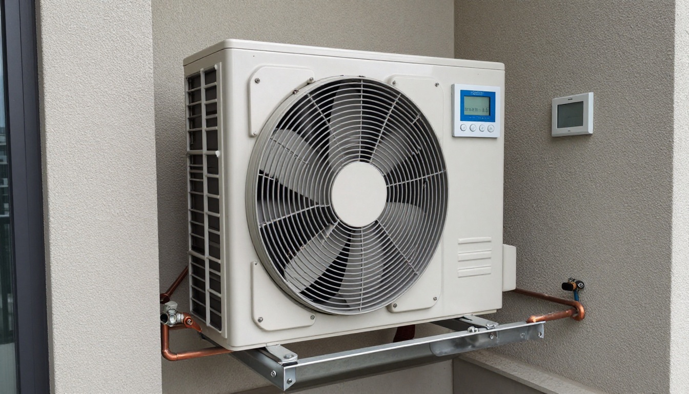 A Hudson HVAC technician inspecting a condo PTAC unit in a Toronto high-rise