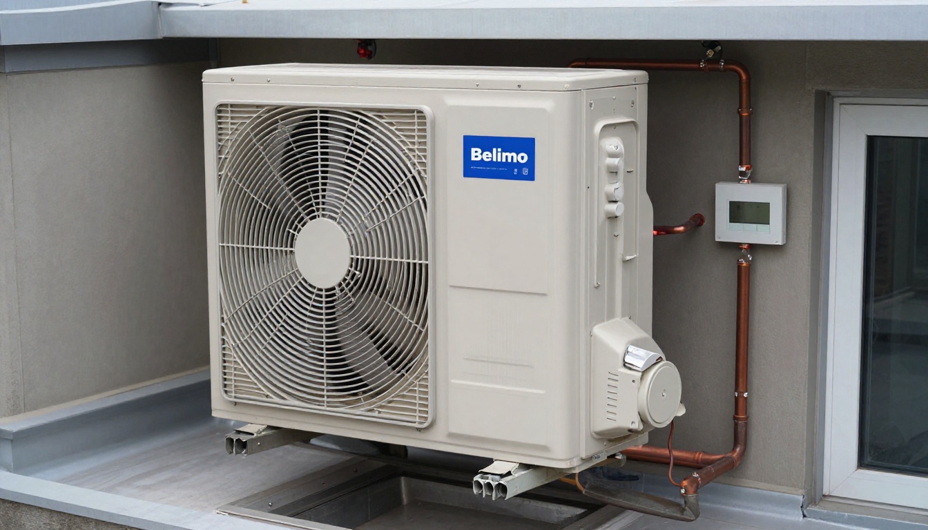 Extreme close-up of a condo rooftop make-up air unit interior showing filters, blower section, damper actuator, wiring, and heating section components installed inside the cabinet for identification.