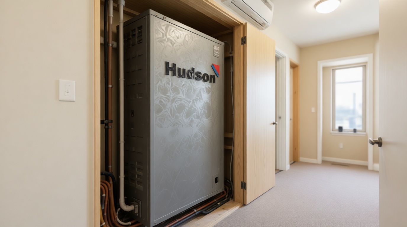 Close-up of HVAC equipment in a Markham condo unit
