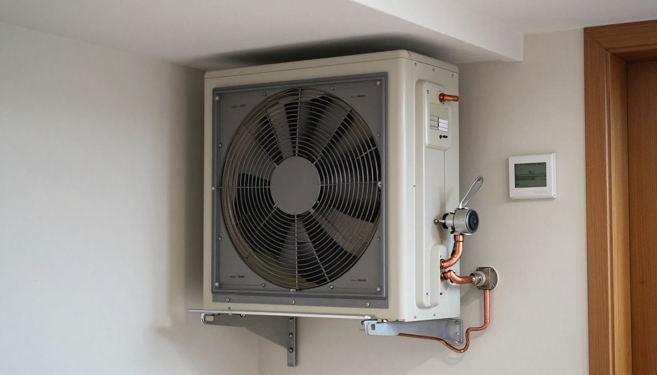 Close-up of an isolation valve installed in a condo fan coil unit.