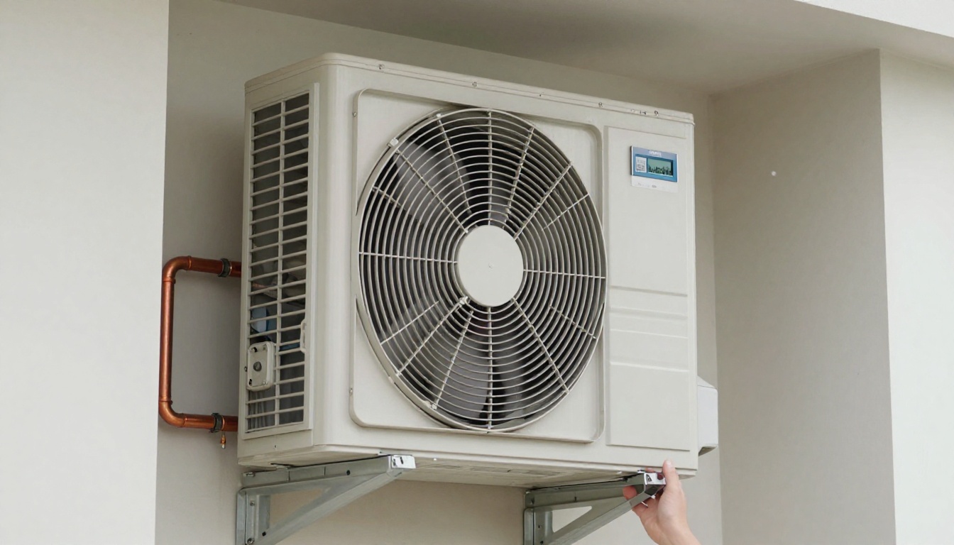 Close-up of a high-efficiency MERV filter being replaced in a condo fan coil unit Close-up of a high-efficiency MERV filter being replaced in a condo fan coil unit