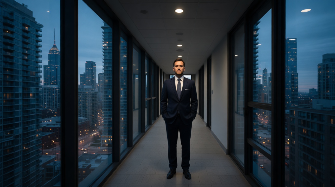Modern high-rise condo hallway in Richmond Hill Modern high-rise condo hallway in Richmond Hill