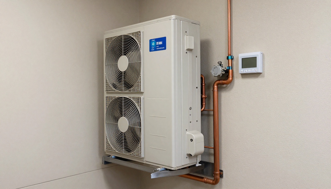 Close-up of a fan coil unit in a Vaughan condo unit hallway. Close-up of a fan coil unit in a Vaughan condo unit hallway.