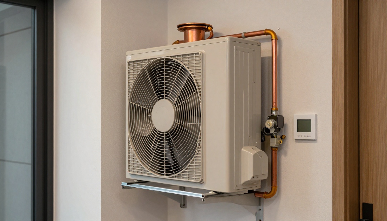 Modern high-rise condo hallway in Etobicoke with visible HVAC infrastructure