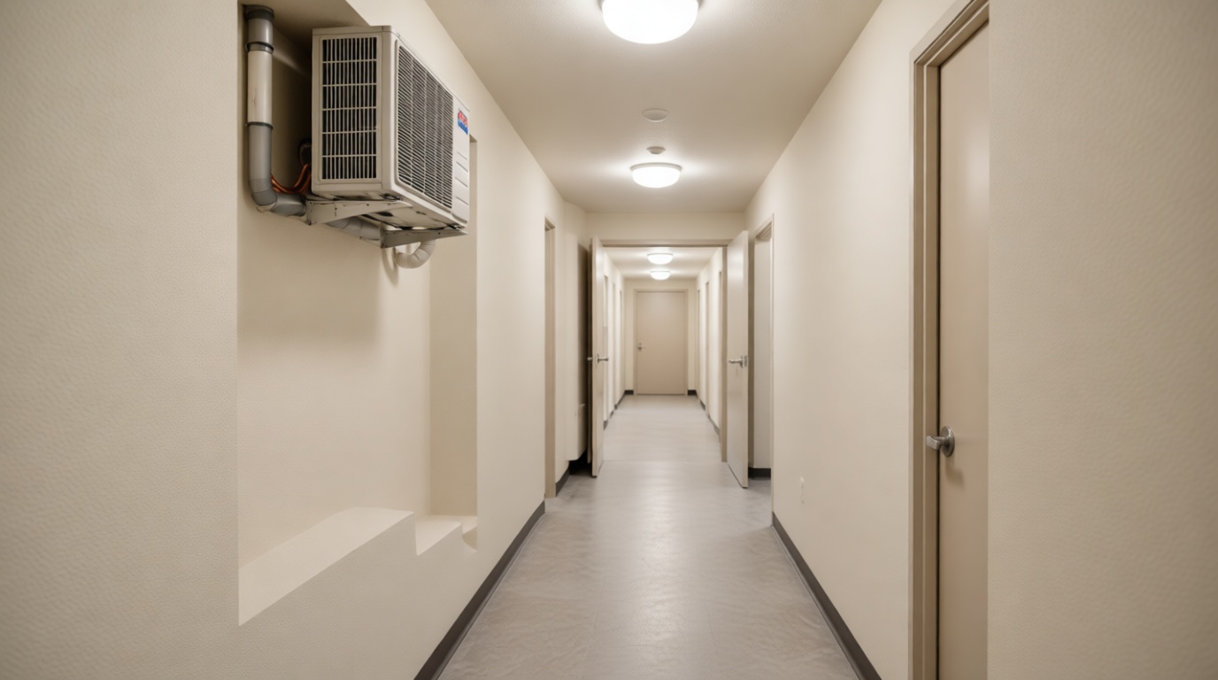 Modern high-rise condo hallway in Etobicoke Modern high-rise condo hallway in Etobicoke