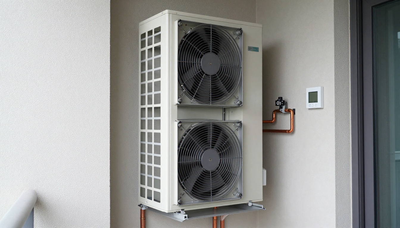 A Hudson HVAC technician programming a VFD unit in a modern Toronto condo mechanical room