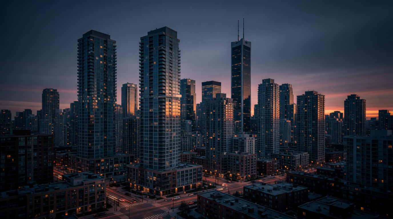 Condo building skyline in Richmond Hill Condo building skyline in Richmond Hill