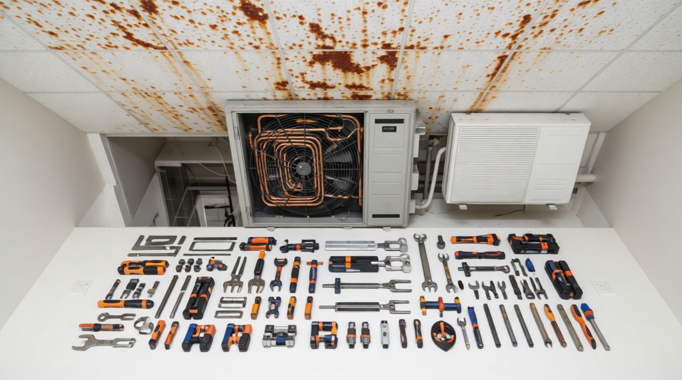 Rust Stains on Condo Ceilings from HVAC Leaks in Toronto