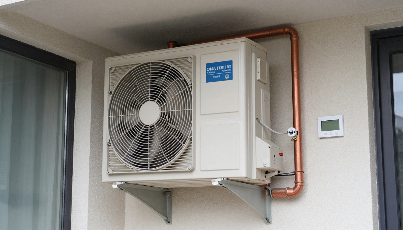 Close-up of an HVAC fan coil unit in an Etobicoke condo