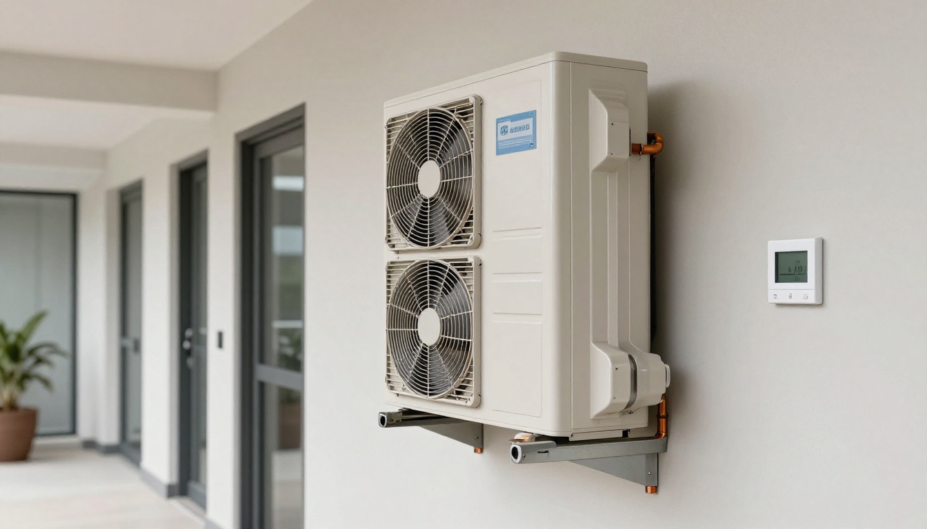 Modern high-rise condo hallway in Etobicoke with fan coil unit