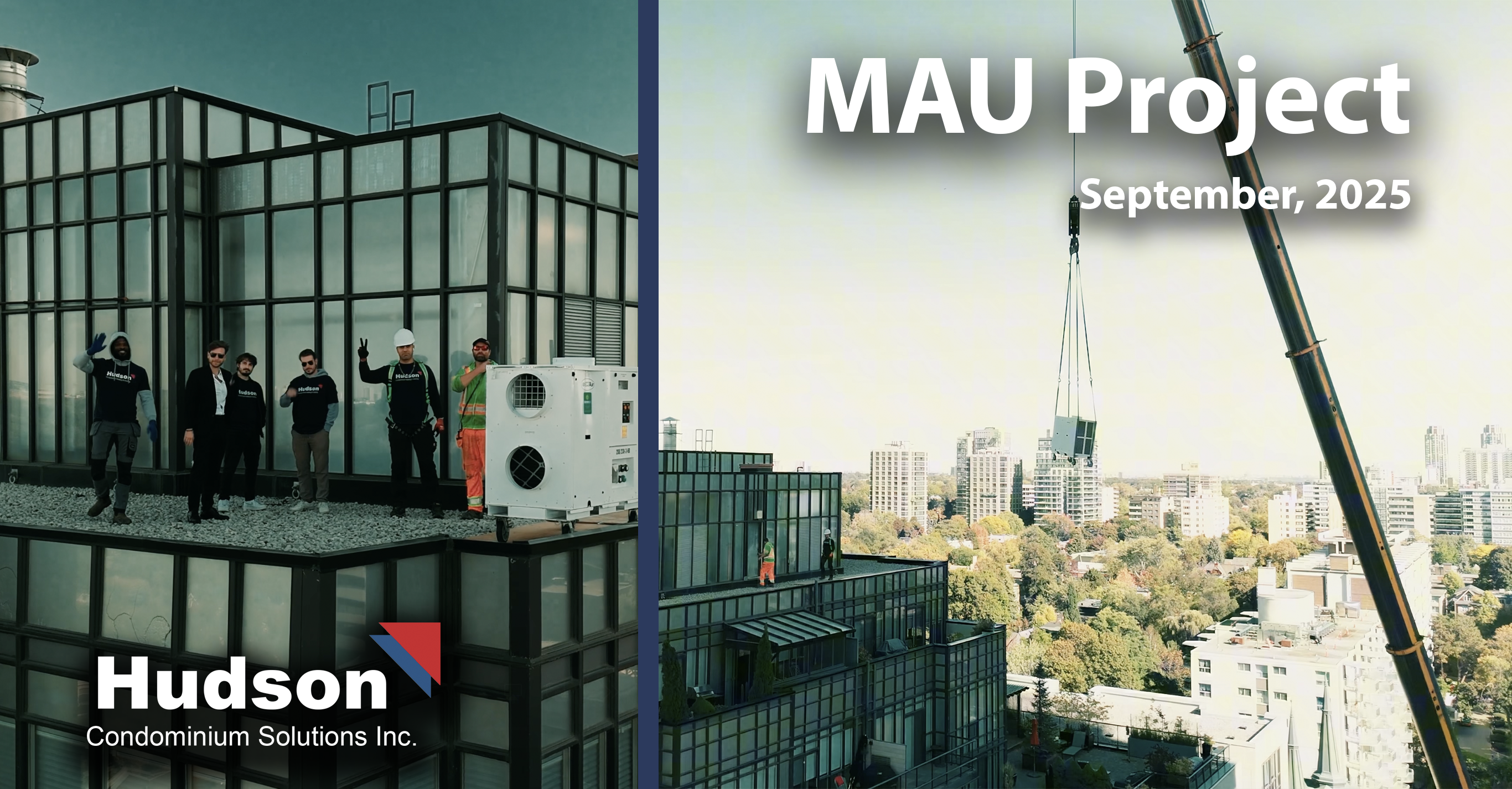 Hudson HVAC: Rooftop Make-Up Air Unit Cooling Installation | Downtown Toronto Condo Project