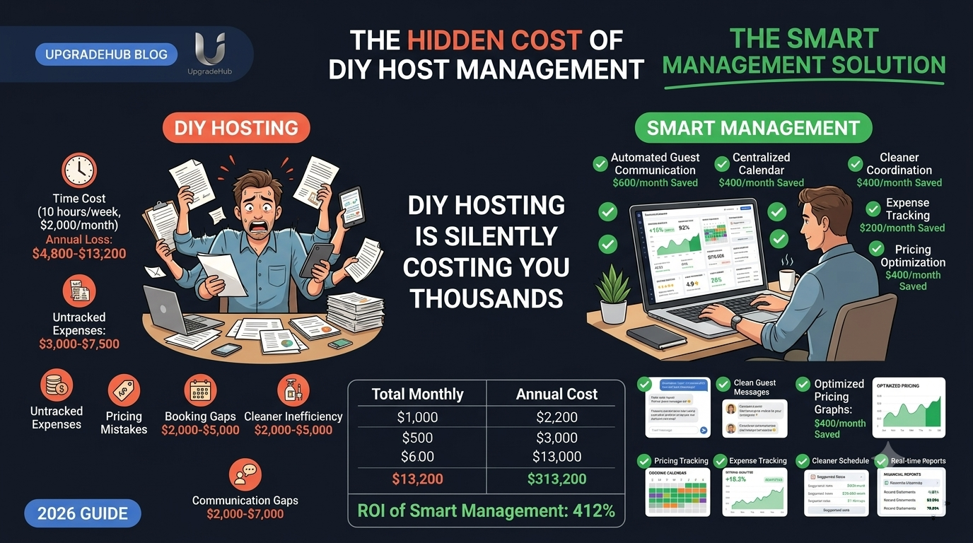 Comparison chart showing cost savings between DIY hosting and smart host management