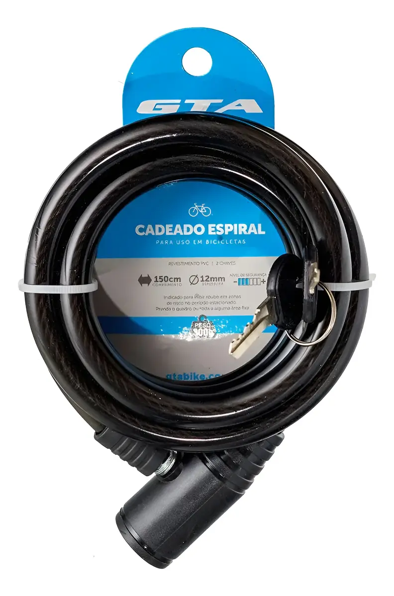 CADEADO ESPIRAL 1.5M X 12MM GROSSO - GTA