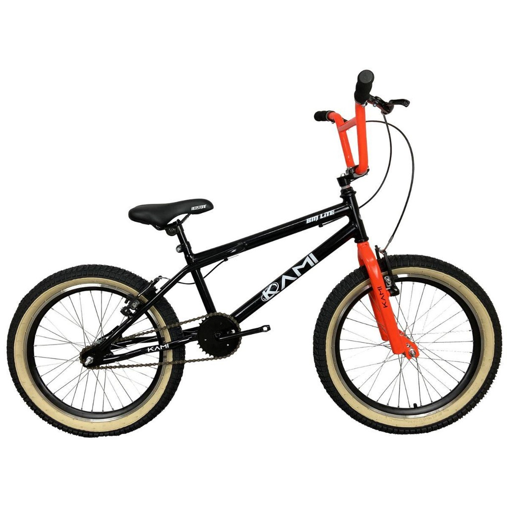 BICICLETA KAMI BM LITE PRETO/LARANJA NEON ARO 20
