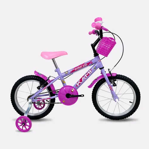 BICICLETA KAMI STAR KID PRINCESS LILAS BABY/ROSA ARO 16