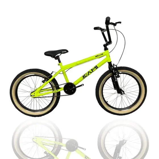 BICICLETA KAMI BM LITE AMARELO NEON/PRETO ARO 20