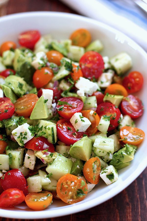 TOMATO, CUCUMBER, AVOCADO SALAD