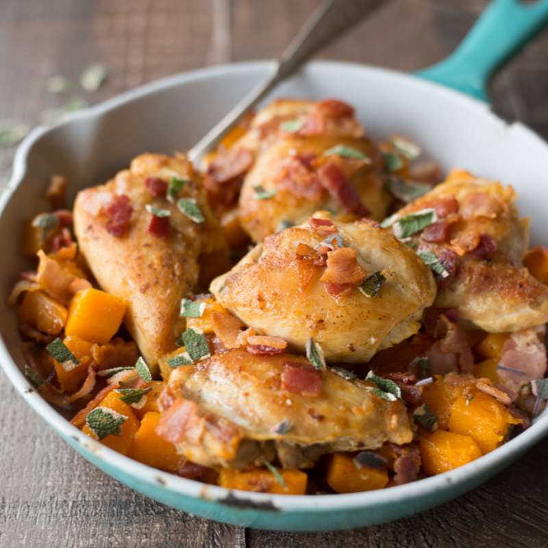 Chicken Thighs With Butternut Squash