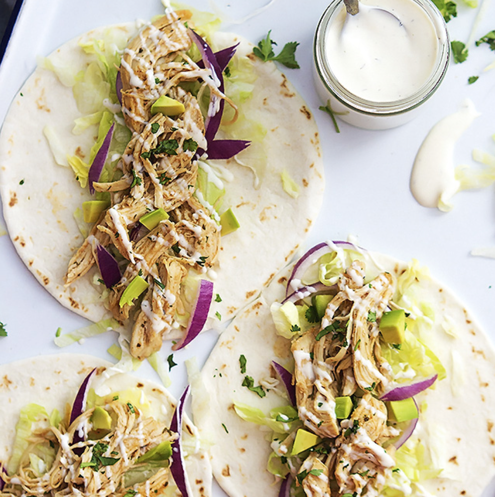 Slow Cooker Ranch Chicken Tacos
