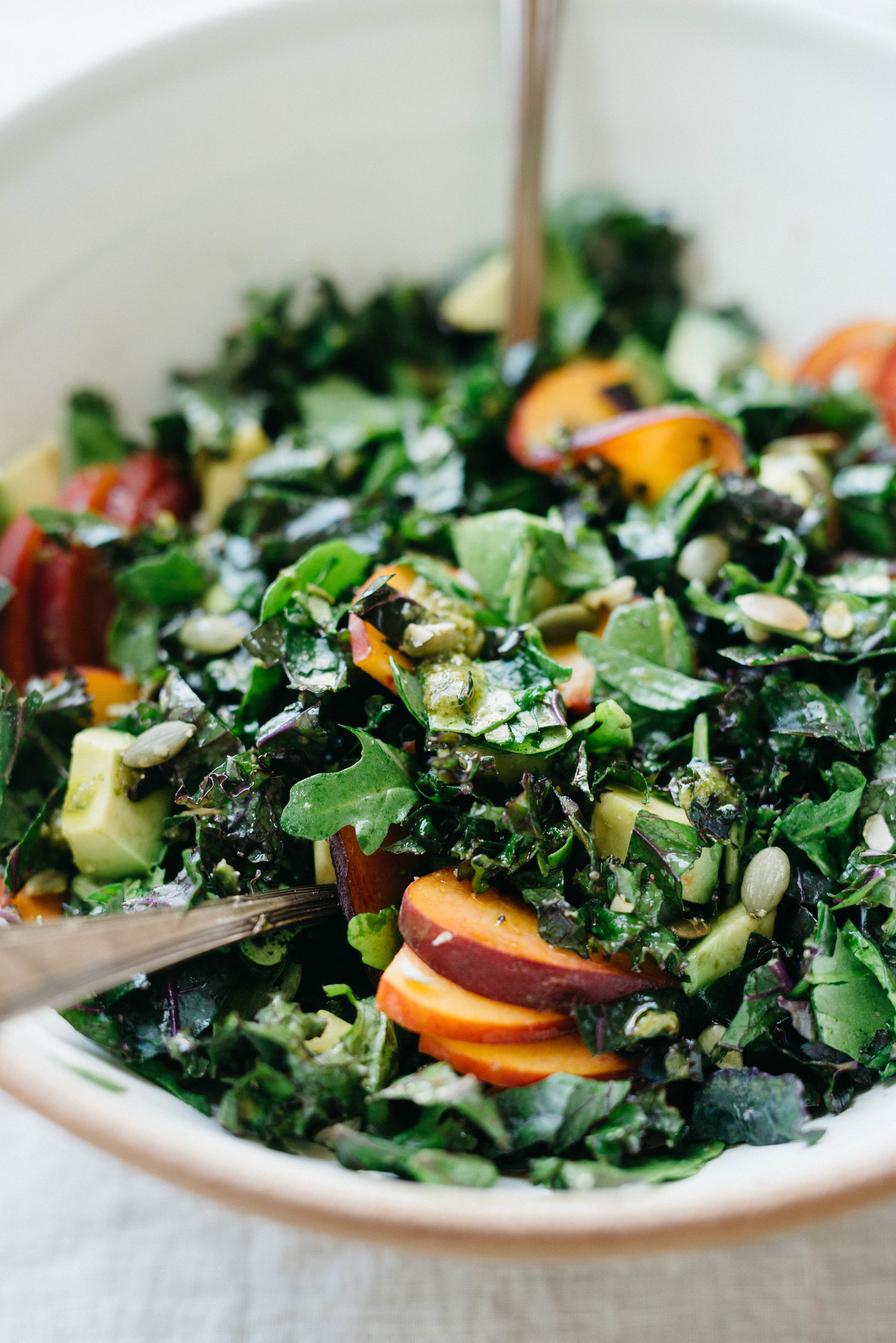 Avocado, Kale & Arugula Chop w/ Roasted Poblano & Lime Dressing