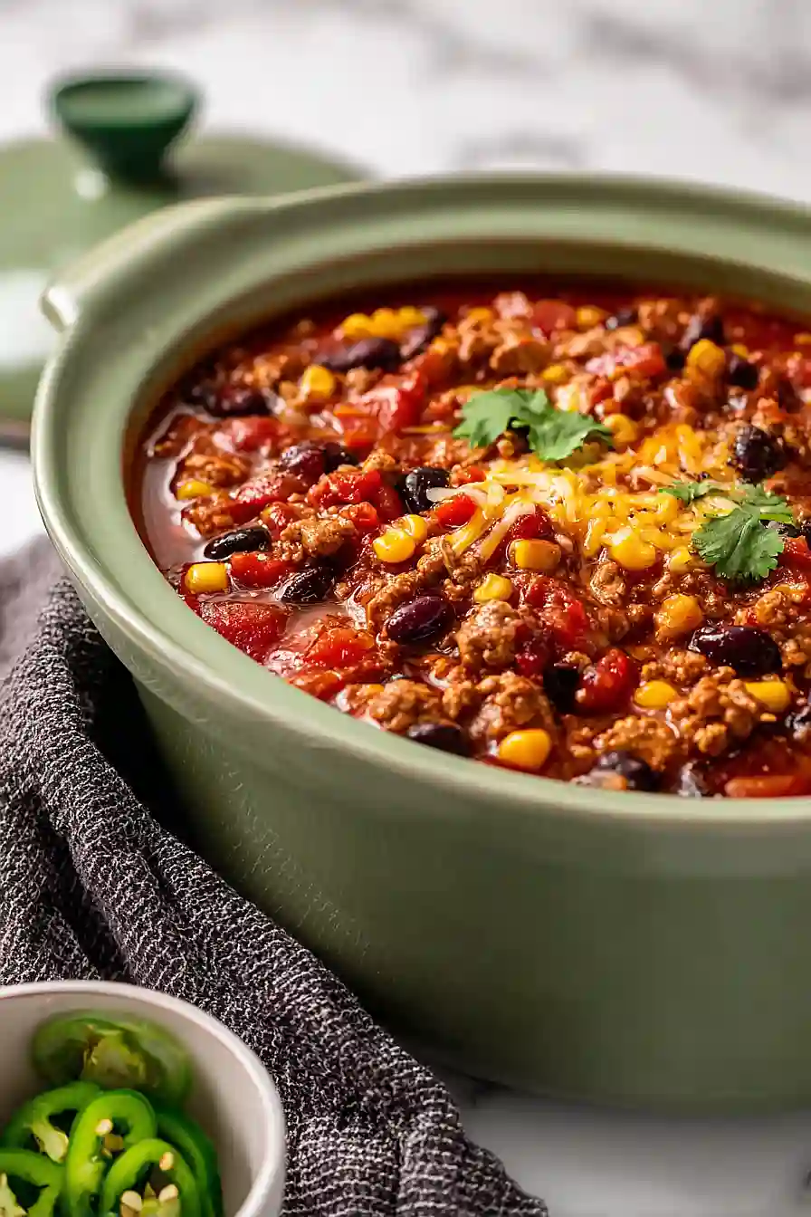Delicious Crockpot Ground Turkey Chili