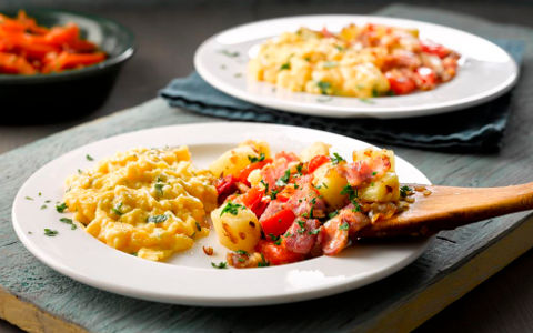 Scrambled Eggs and Hash