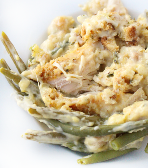 Chicken Stuffing and Green Beans