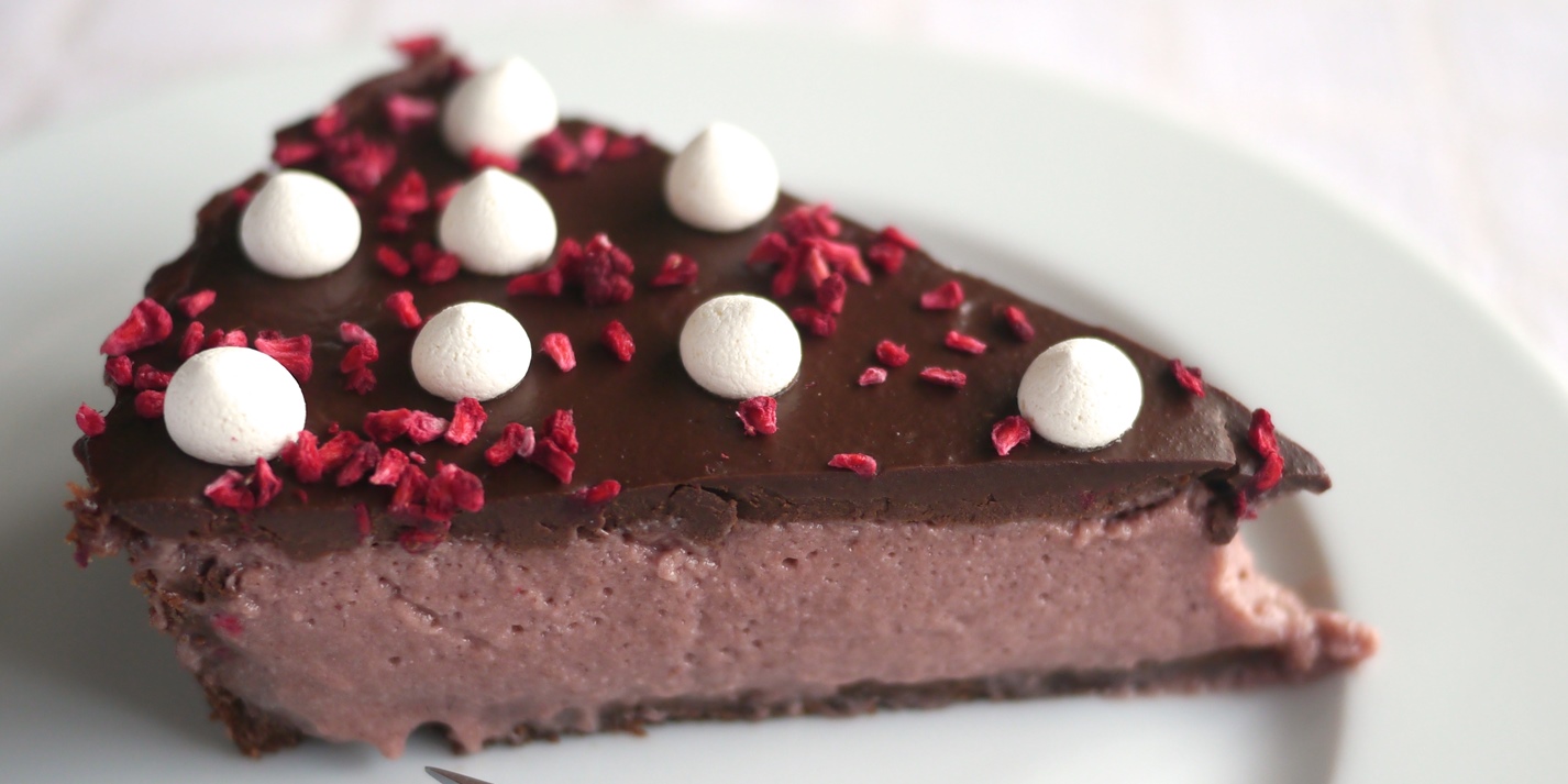 Double chocolate raspberry tart