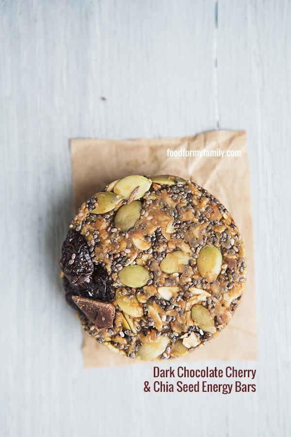 Dark Chocolate Cherry and Chia Energy Bars