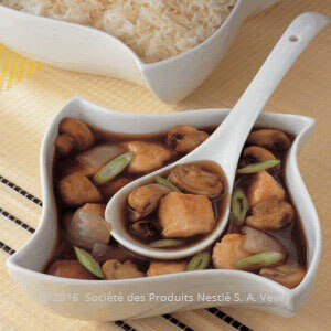Chicken with mushroom and oyster sauce