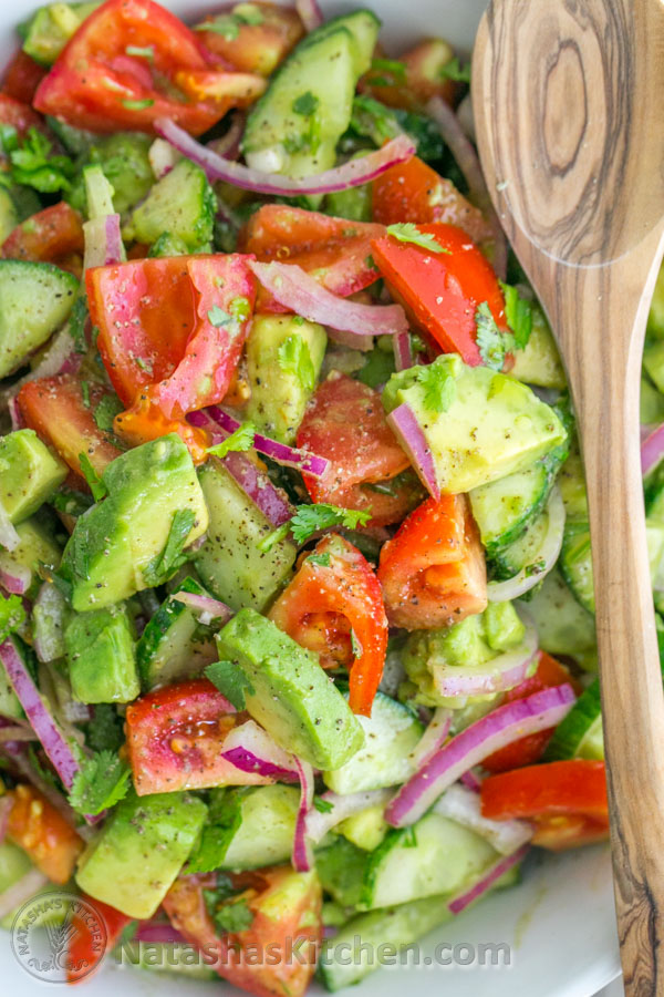 Cucumber Tomato Avocado Salad