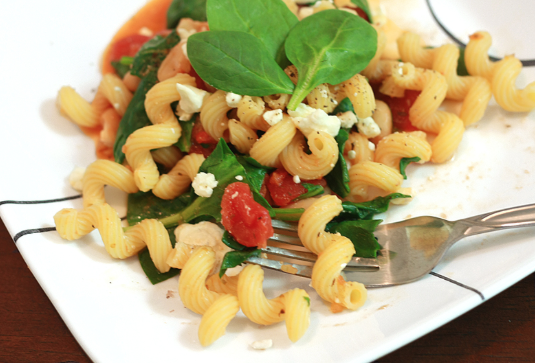 Pasta with Feta, Tomatoes, and White Beans