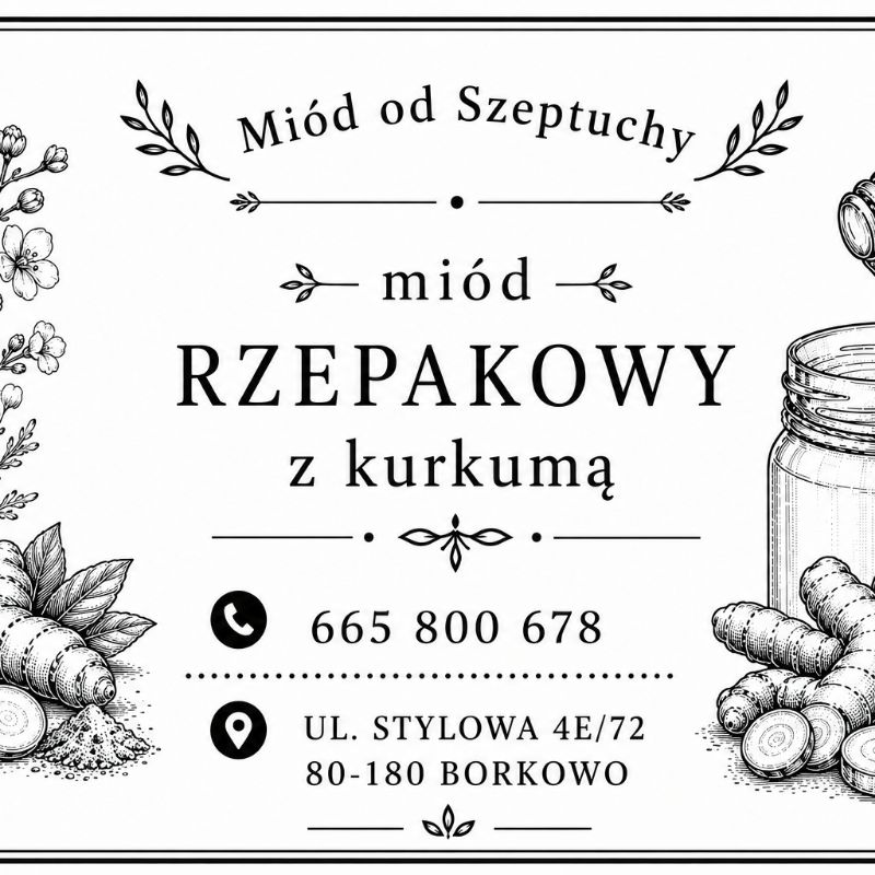 Miód rzepakowy z kurkumą