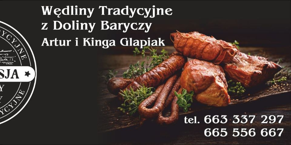 Baner sklepu Agropasja Wędliny z Doliny Baryczy — Wysocko Małe, Polska
