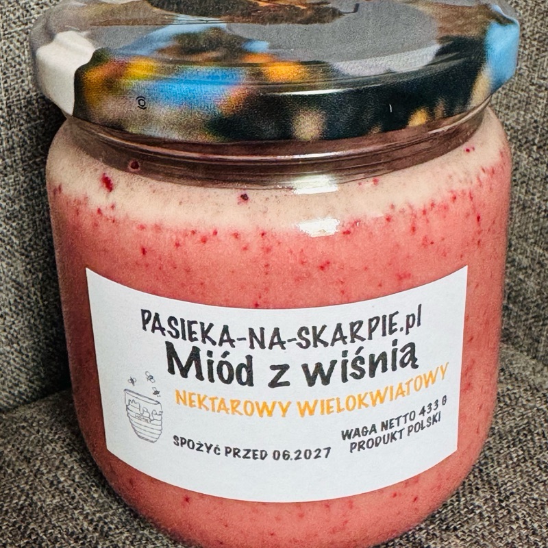 Miód leśny z wiśnią