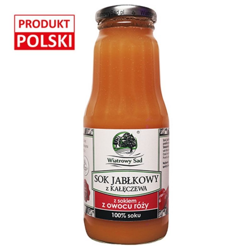 Sok jabłkowy z owocem róży 300ml