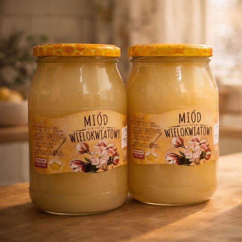 Miód wielokwiatowy kraj Polska 100 % 1.25 kg