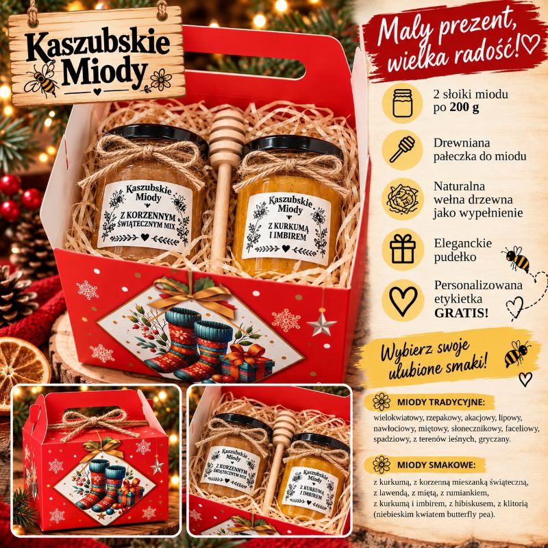 🐝 Kaszubskie Miody – Magia Świąt w Każdym Słoiczku
