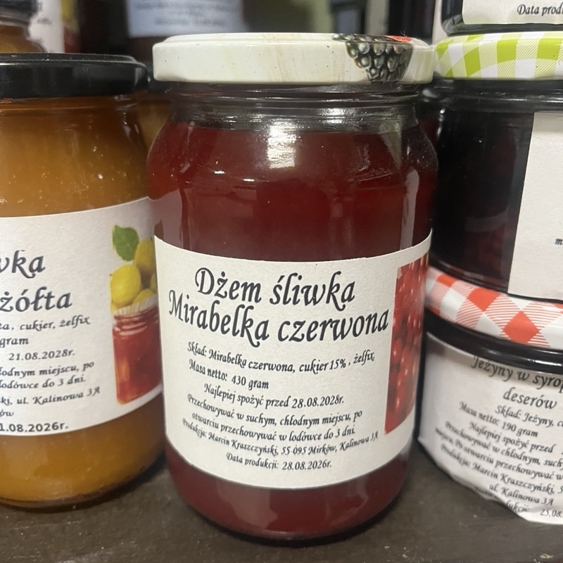 Dżem Śliwka Mirabelka czerwona