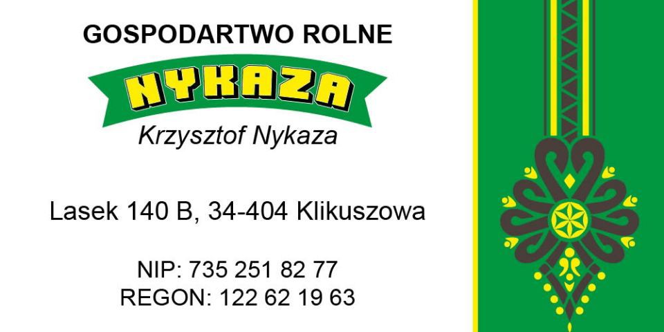 Baner sklepu Gospodarstwo Rolne Nykaza  — Lasek, Polska