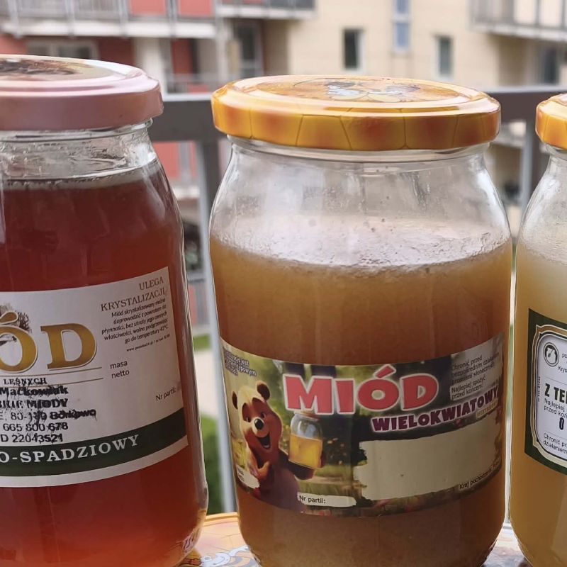 1 miód rzepakowy 1 miód wielokwiatowy 1 kg każdy 