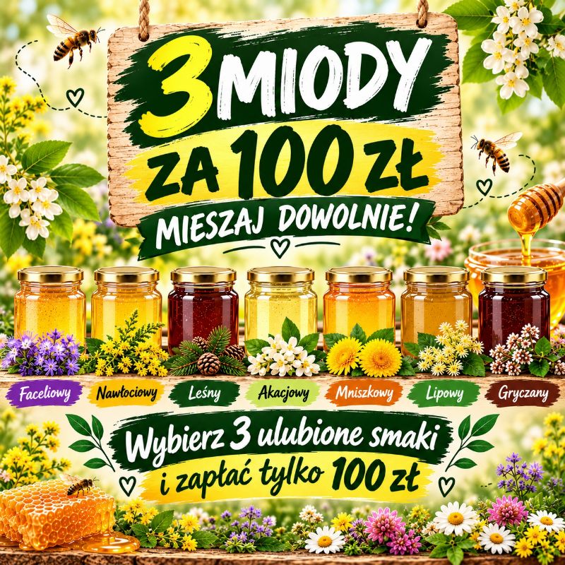 3 miody za tylko 100 zł mieszaj dowolnie