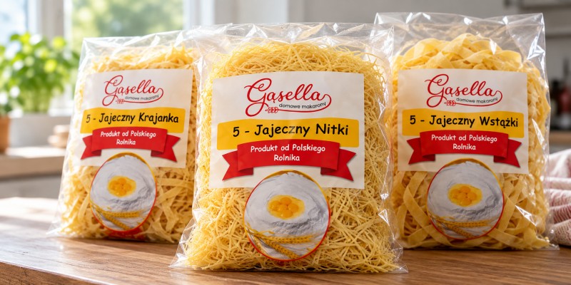 Baner sklepu Gąsella Makarony 5-jajeczne — Czyżew, Polska