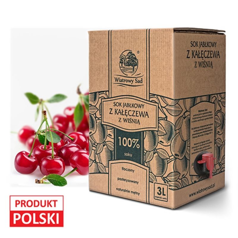 Sok jabłkowy z wiśnią 3l