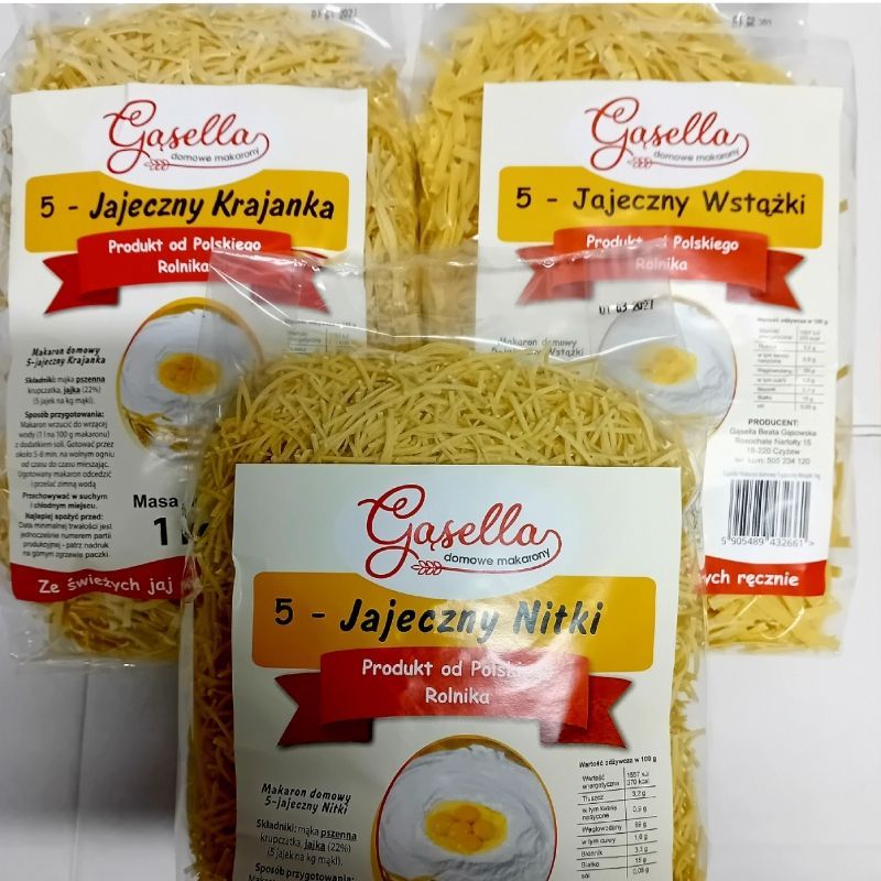 BOX Gąsella Makarony 4 x 1 kg MIX Pszenny + Pełnoziarnisty