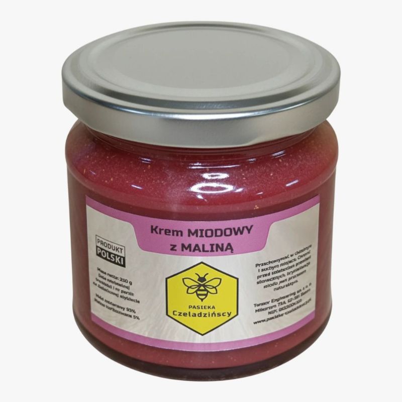 Krem MIODOWY z MALINĄ 250g
