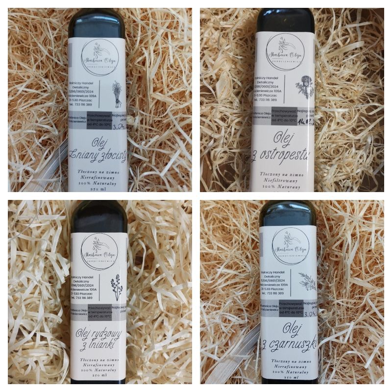 Zestaw olej lniany, rydzowy, ostropest czarnuszka 250ml