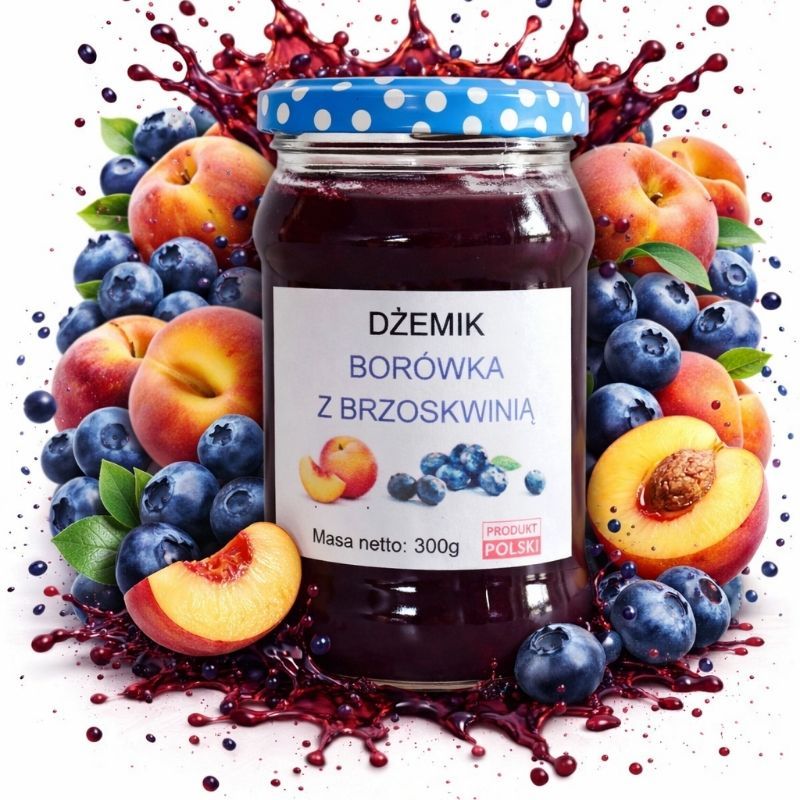 Dżemik borówka z brzoskwinią