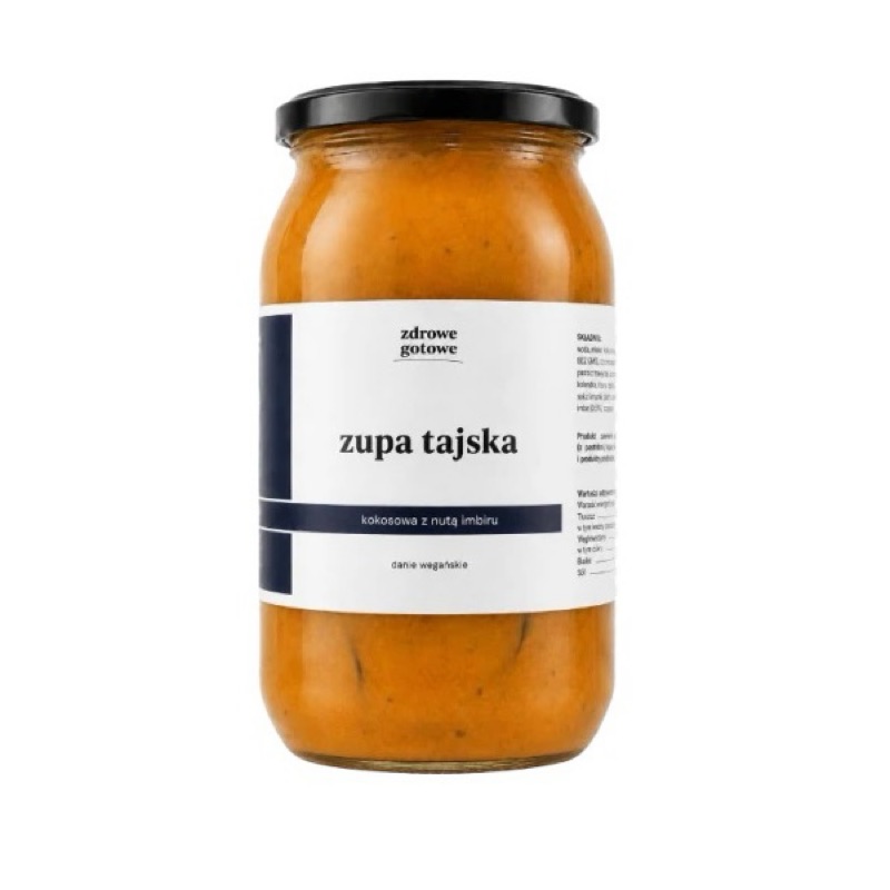 Zupa tajska z mlekiem kokosowym, imbirem i grzybami mun